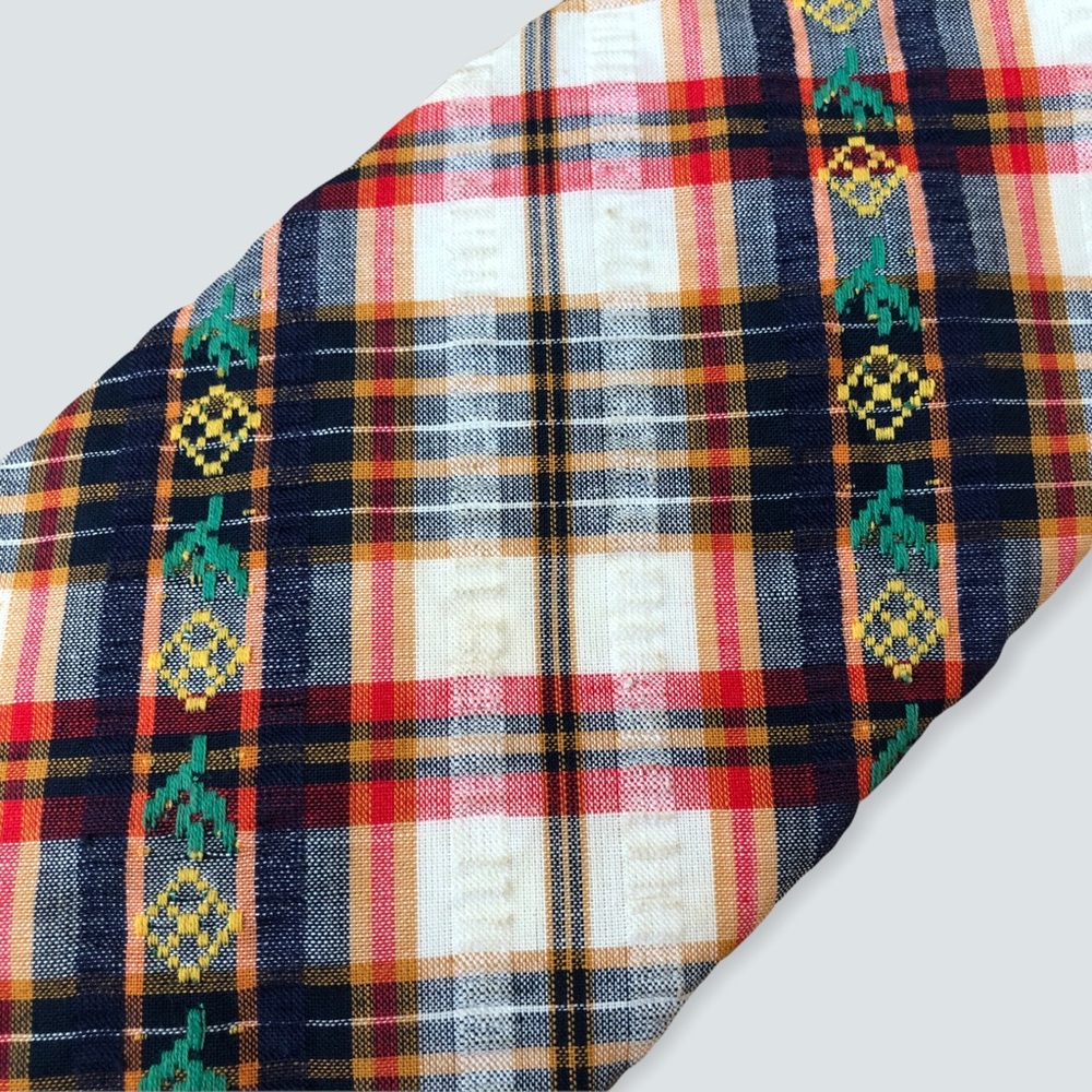 Vintage Conte Gino 60’s 70’s Embroidered Holiday Tie Colorful Aztec